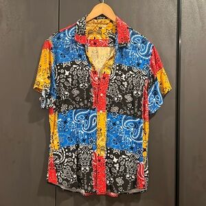 JOE FRESH GOODS mixed bandana print shirt Sz S